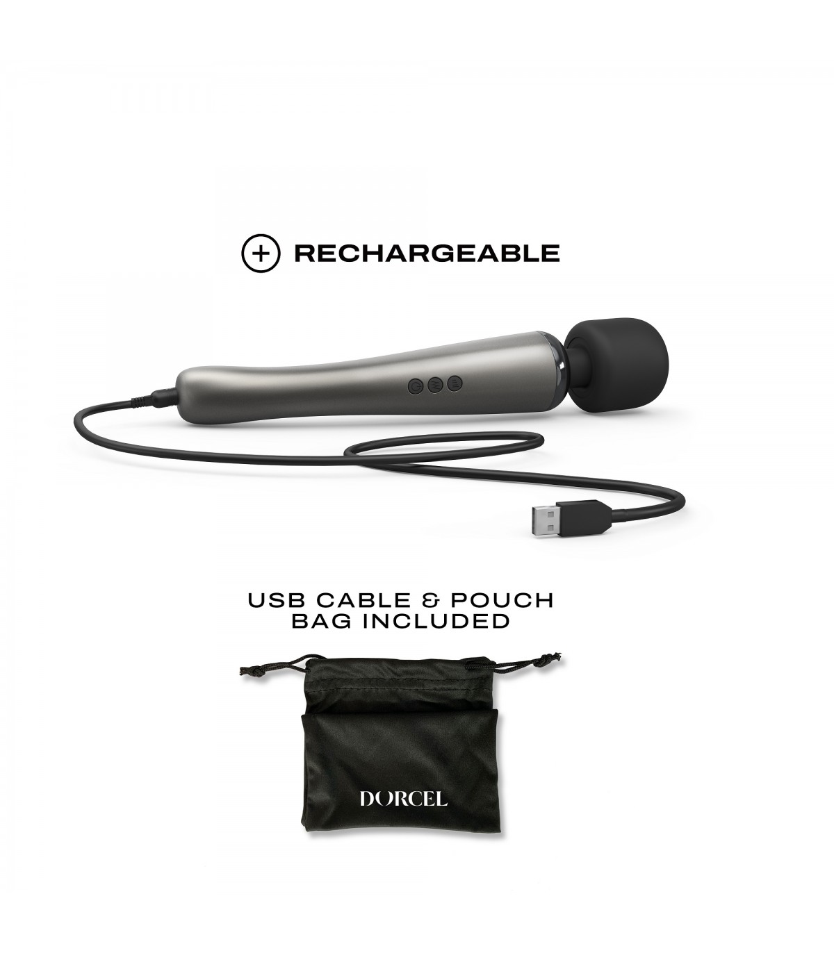 Dorcel – Massaggiatore Megawand Silver 20 modalità di vibrazione - immagine 4