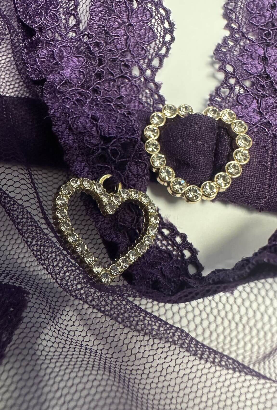 Set in tulle trasparente con dettagli a cuore – Belissana Violet - immagine 5