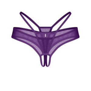 Perizoma viola aperto in tulle – Obsessive Vibres