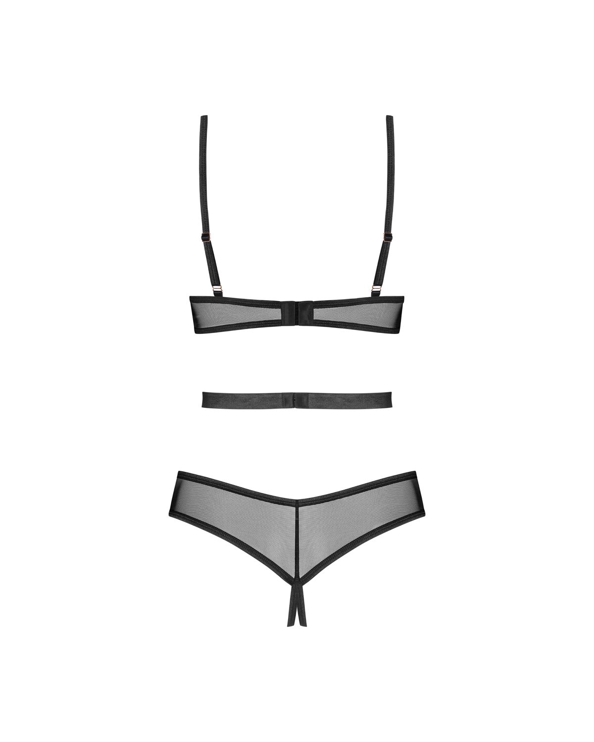 Body aperto nero con dettagli oro rosa – Obsessive Euridia - immagine 5