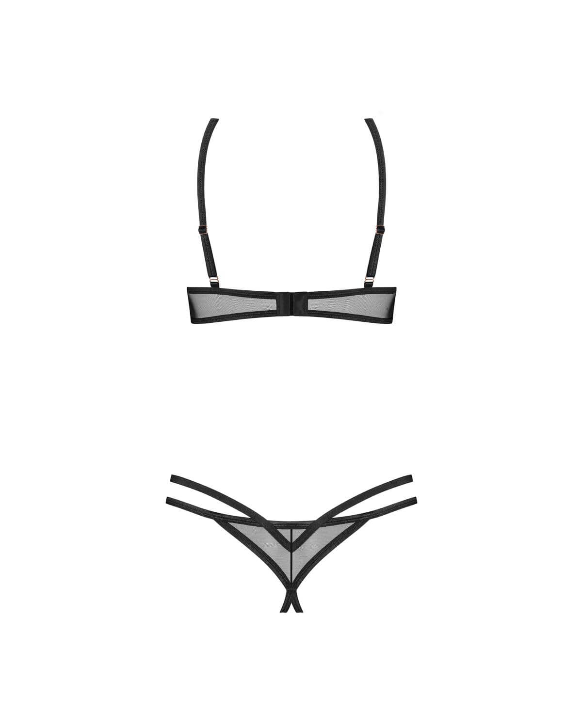 Set intimo aperto nero con ferretto – Obsessive Euridia - immagine 5