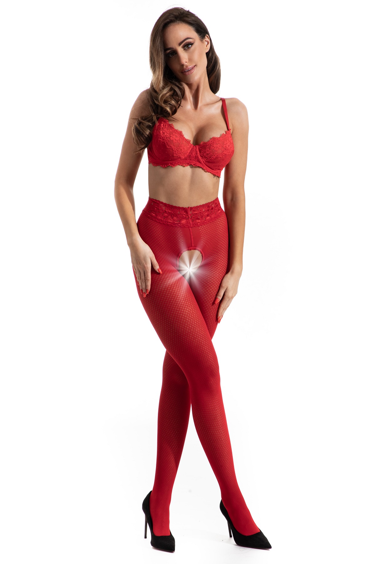 Amour Sexy collant aperti modello Nymph Red 30 denari - immagine 4