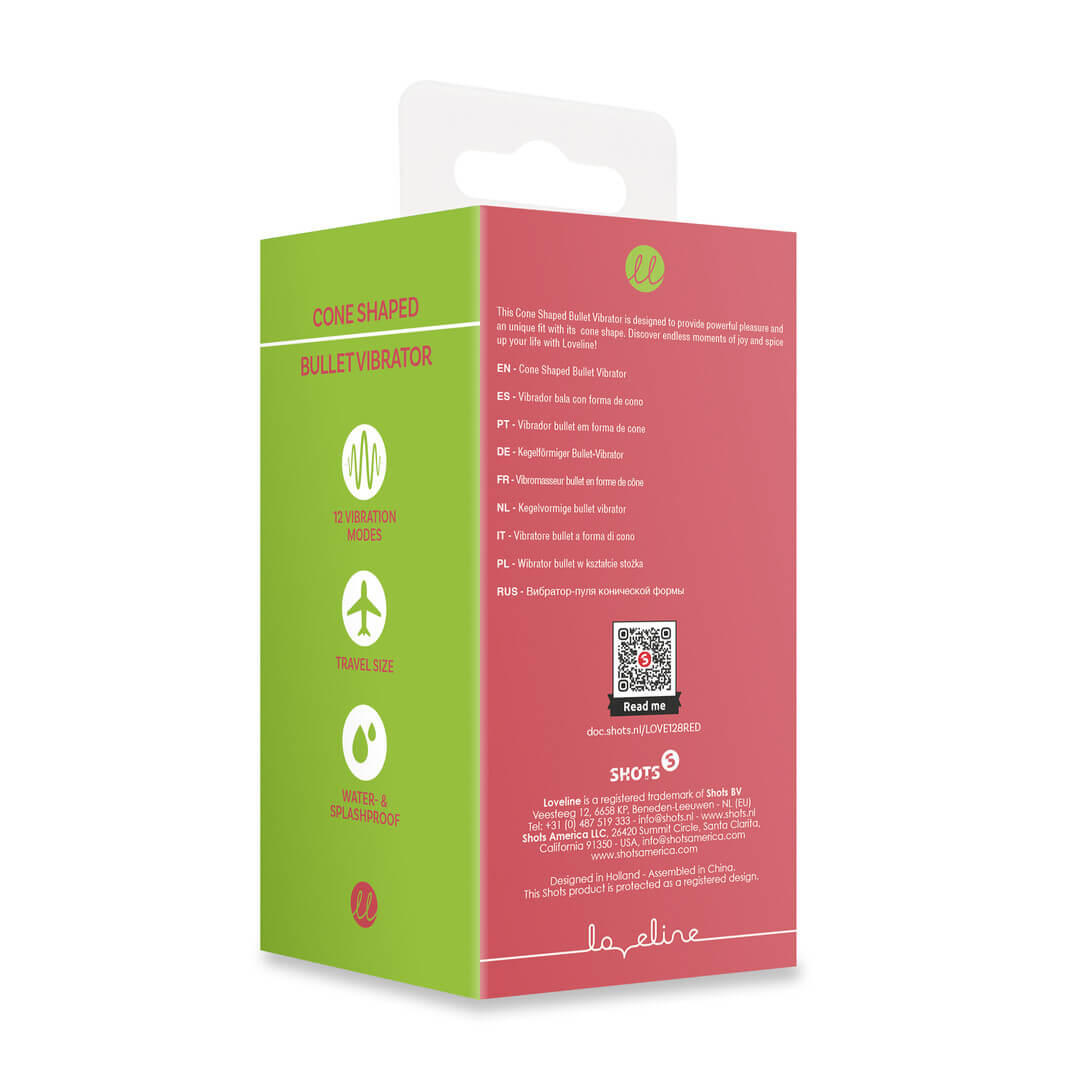Cone Shaped Bullet Vibrator rosso in silicone – Loveline - immagine 9