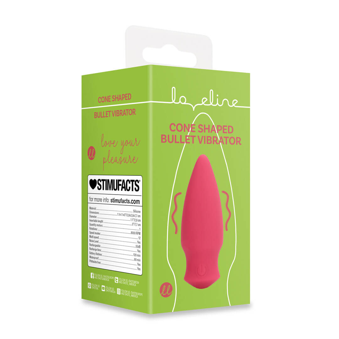 Cone Shaped Bullet Vibrator rosso in silicone – Loveline - immagine 8