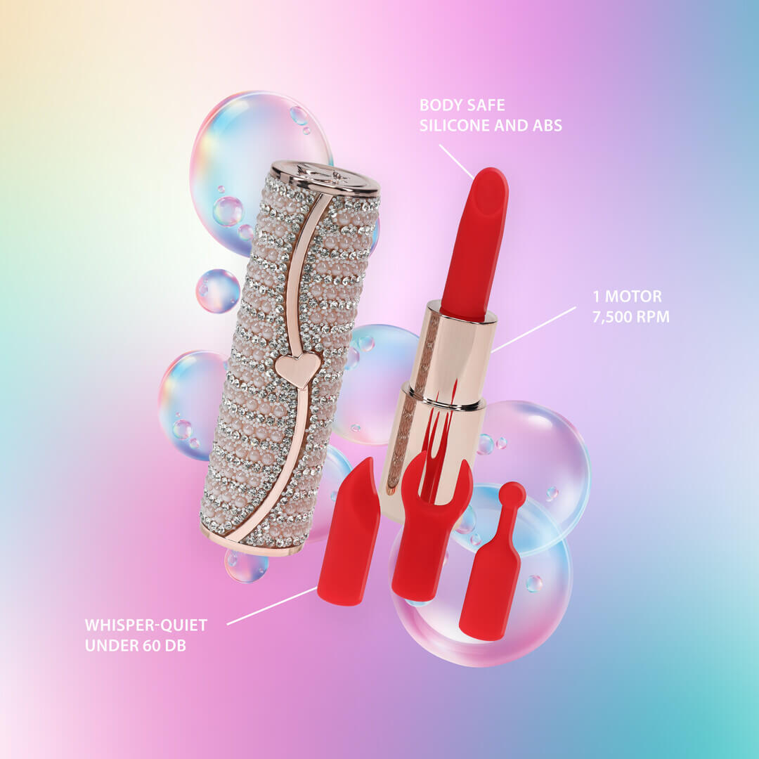 Candy Lipstick Vibrator con 4 accessori ricaricabile – Loveline - immagine 5