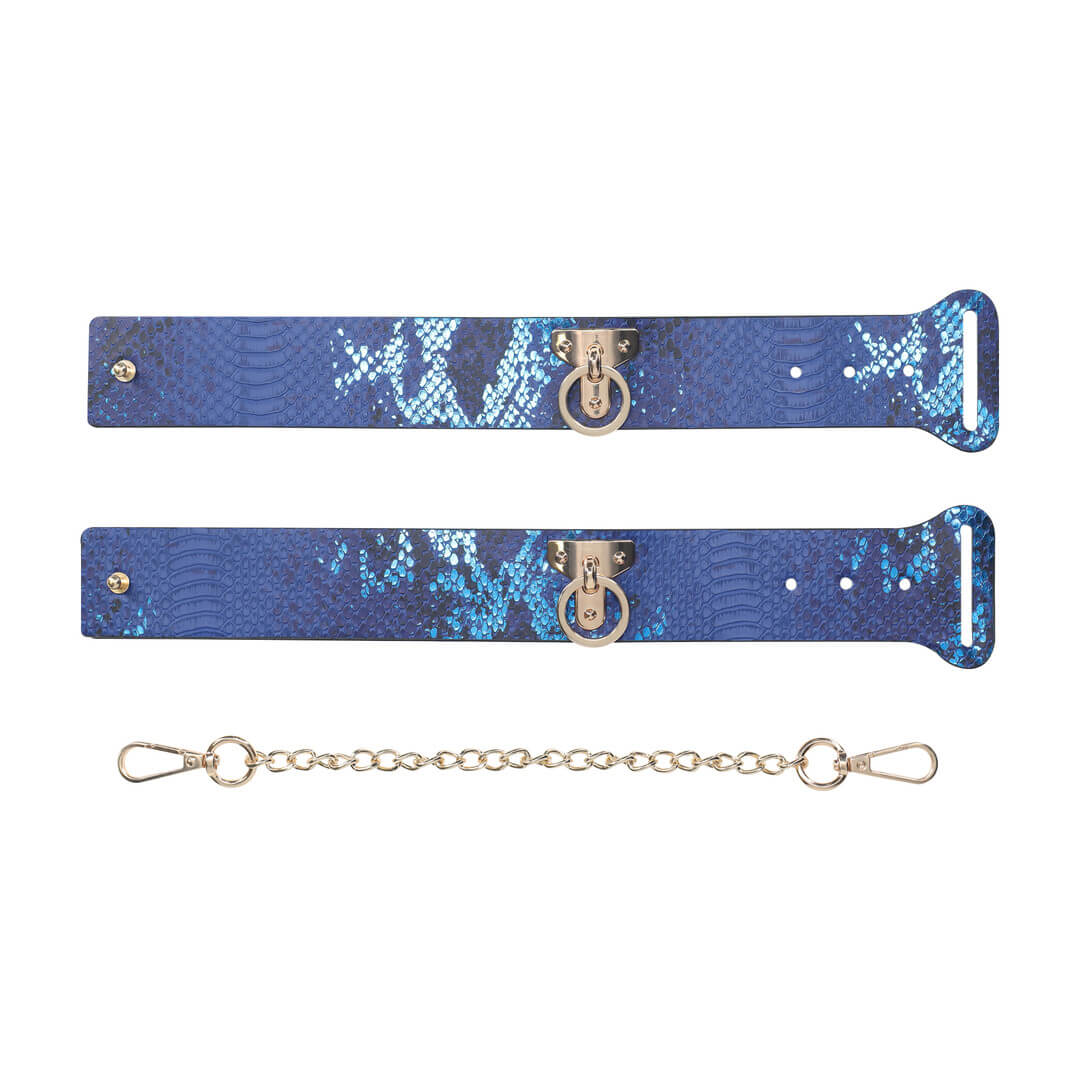 Manette bondage blu con catena dorata Florence Collection - immagine 5