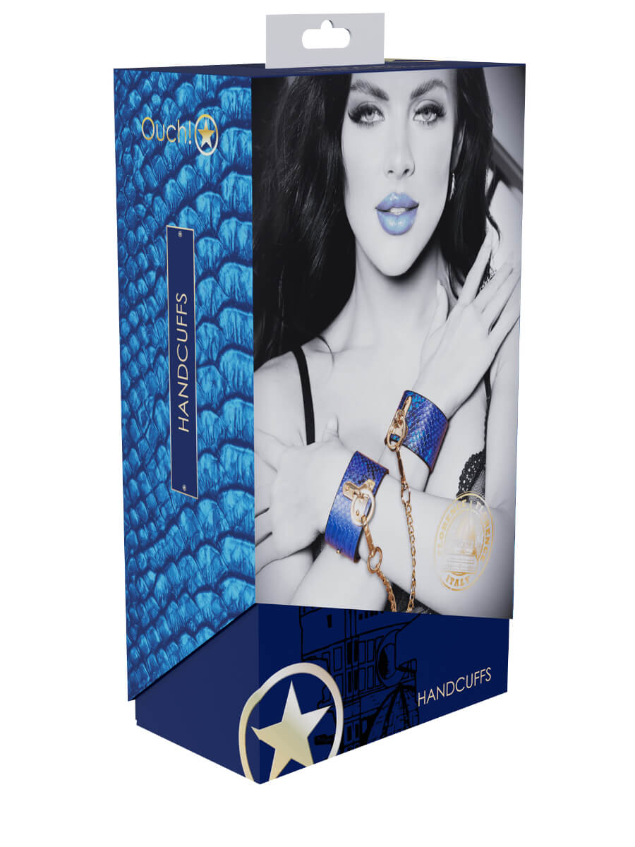 Manette bondage blu con catena dorata Florence Collection - immagine 3