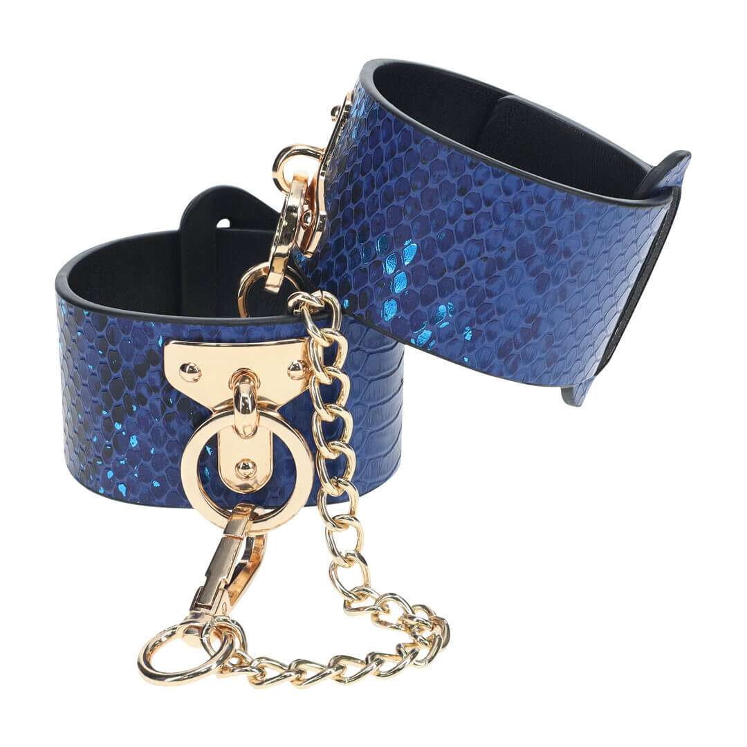 Manette bondage blu con catena dorata Florence Collection - immagine 4