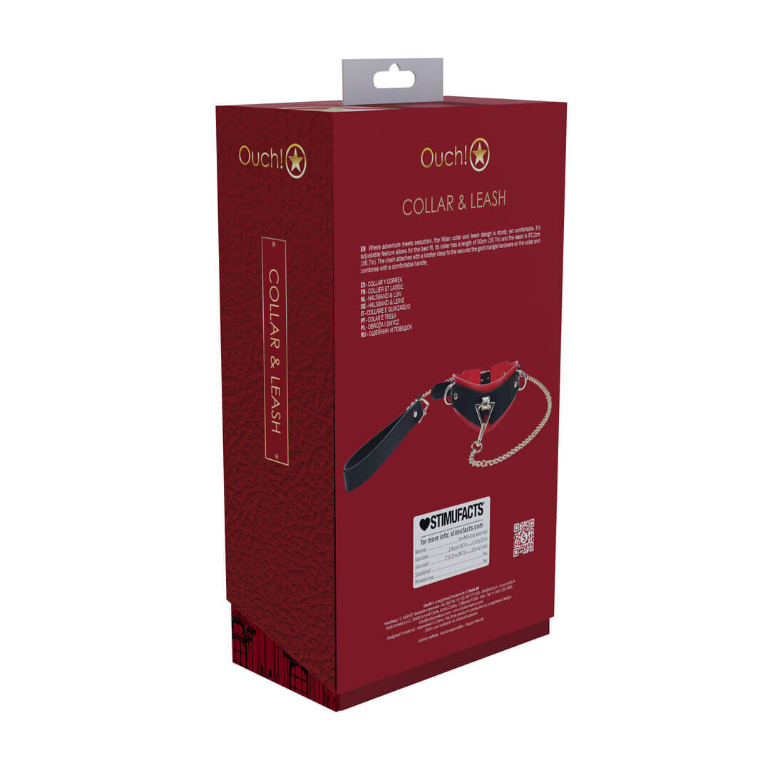 Collare con guinzaglio nero e rosso Milan Collection - immagine 5