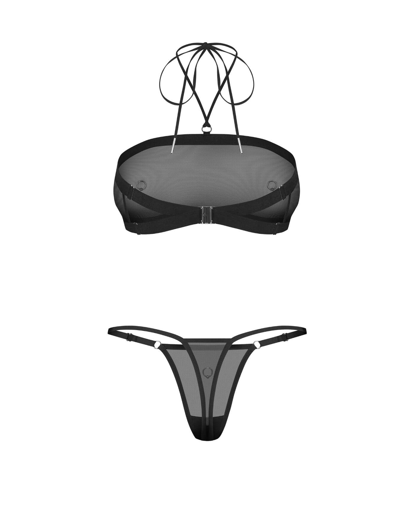 Obsessive Orinelle Set 2 Pezzi Nero Trasparente con Anelli - immagine 8