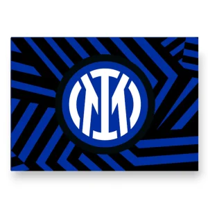 INTER - BANDIERA GRAFICA GEOMETRICA CON LOGO CENTRALE GRANDE 240 X 150 CM