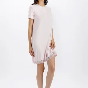 CAMICIA DA NOTTE SERAFINO MEZZA MANICA IN JERSEY DI VISCOSA