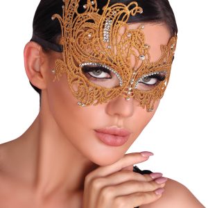 Maschera dorata con strass