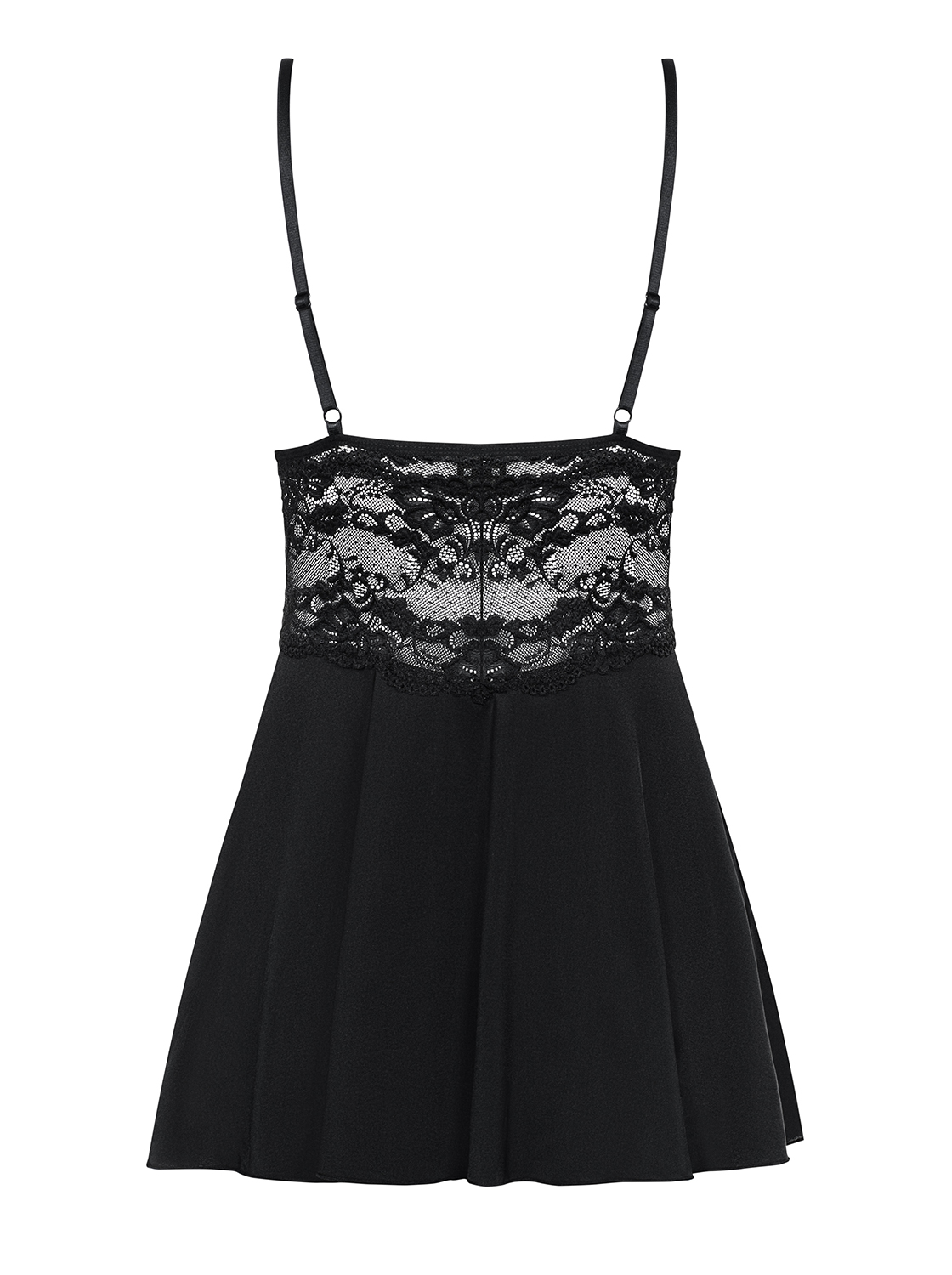 Babydoll 810 nero Obsessive – coppe imbottite e pizzo elegante - immagine 5
