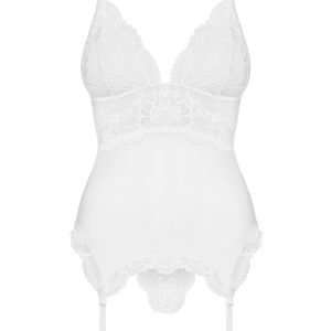 Obsessive Lingerie: 810 corsetto e perizoma bianco