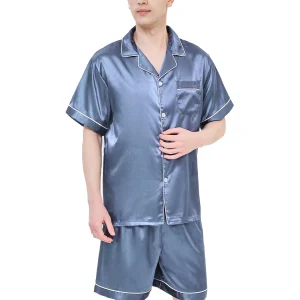 Pigiama da Uomo Estivo Aperto Davanti in Seta