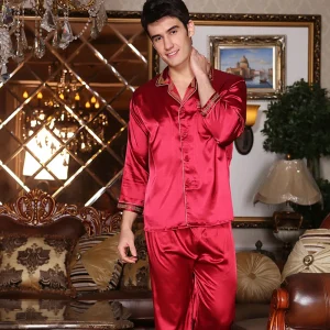 Pigiama da Uomo in Raso Rosso