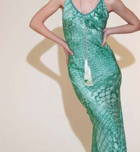 Abito lungo fantasia in viscosa 4321024 – PHO Firenze