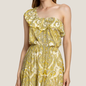 Abito corto monospalla con balza cote d’azur style 125WCUAC5087- 4Giveness