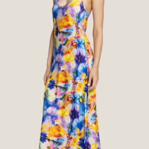 Abito lungo fantasia con scollo all’americana  125WCUAL5433- 4Giveness