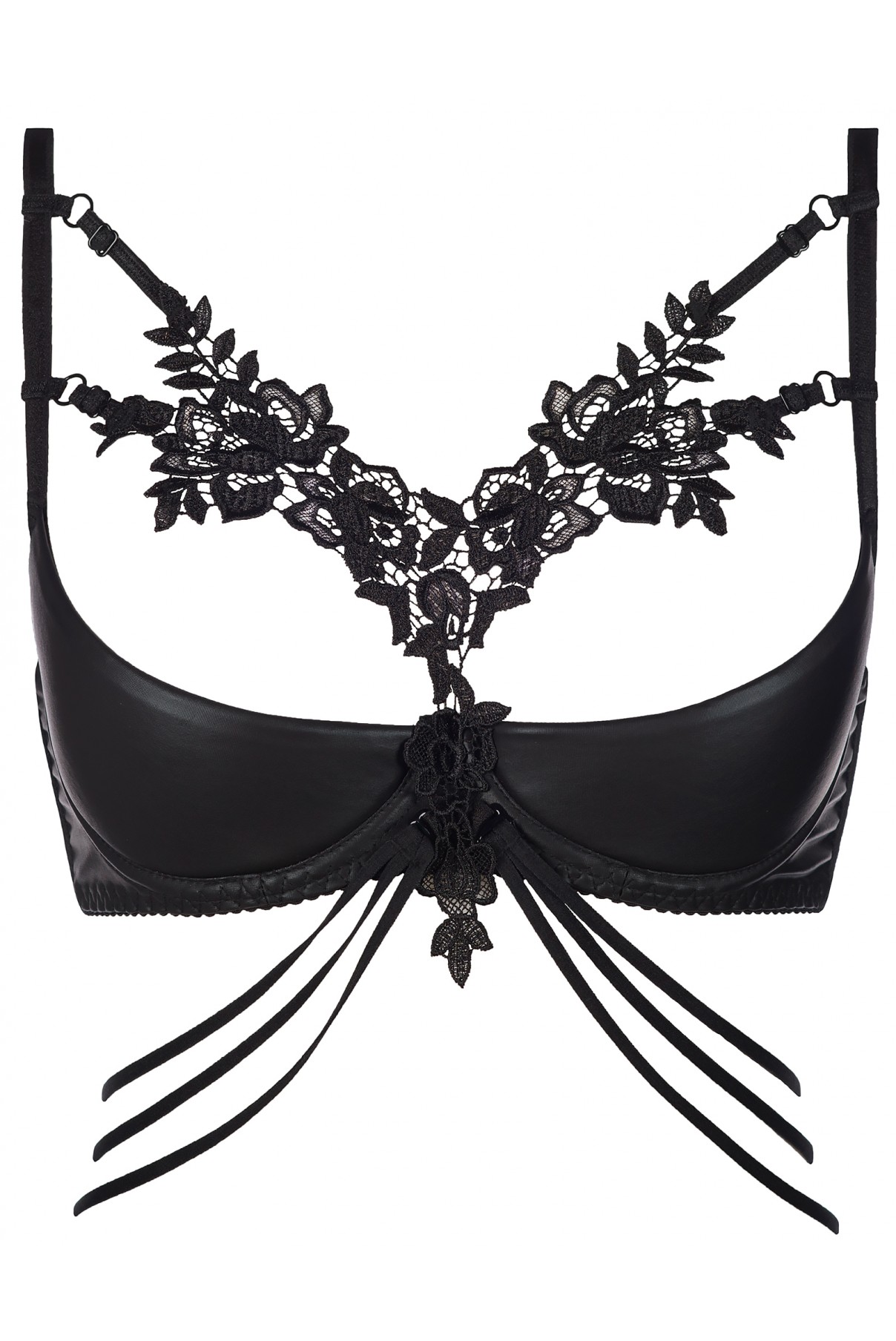 Axami Lingerie: reggiseno a mezza coppa in ecopelle imbottito con ferretto - immagine 4