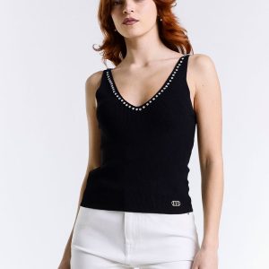 Top in maglia con strass M10 280MG – Met
